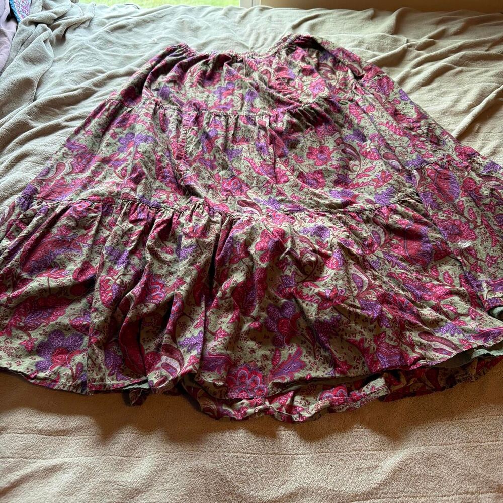 Vintage Krazy Kat Reversible Floral Boho Maxi Skirt Size M